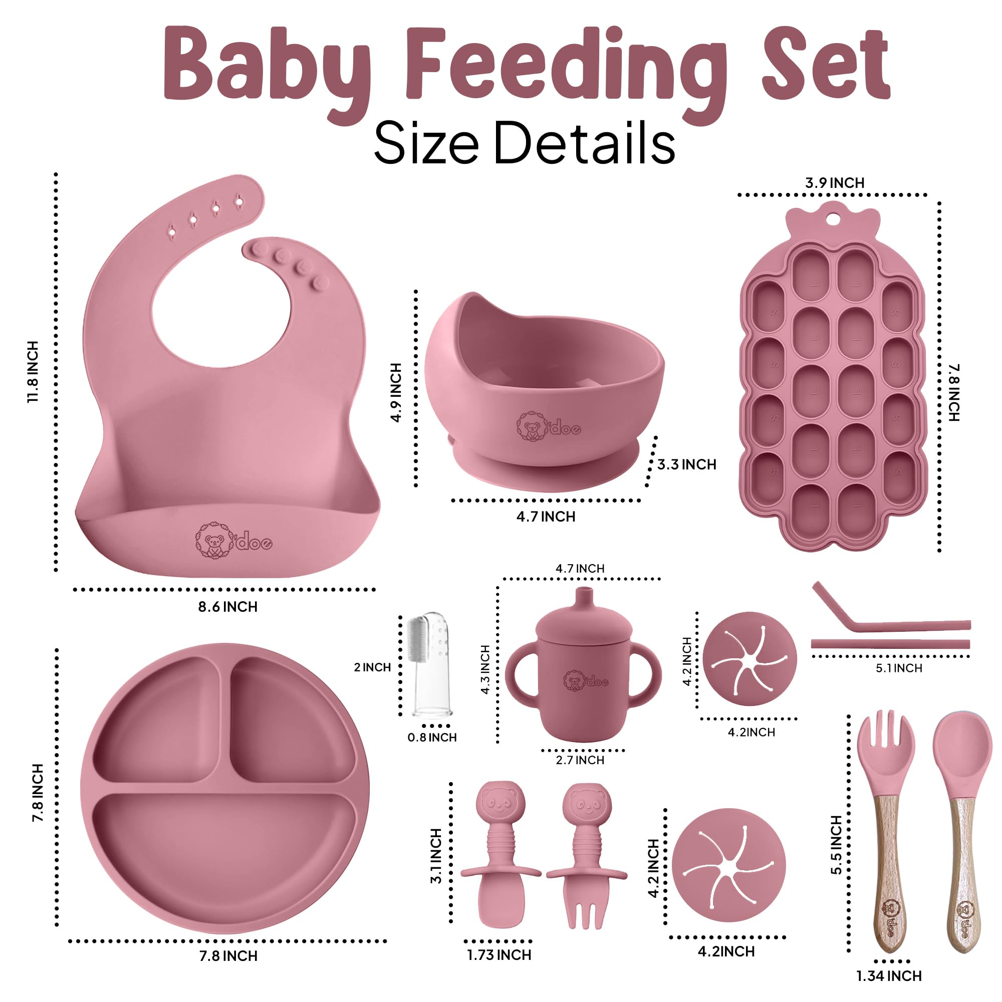 O'doe baby toothbrush included for gentle post‑meal care