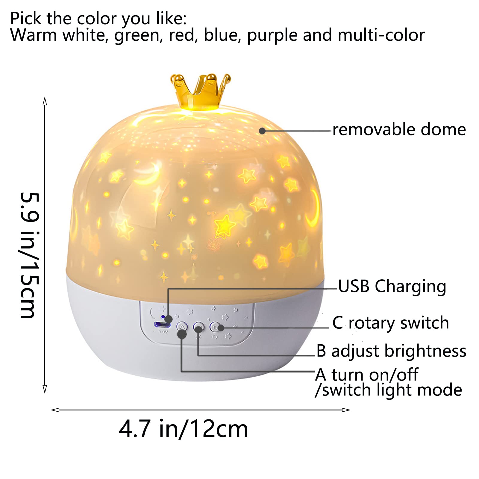 OAUTO 360° rotation star projector adds enchanting constellations to bedtime routine.