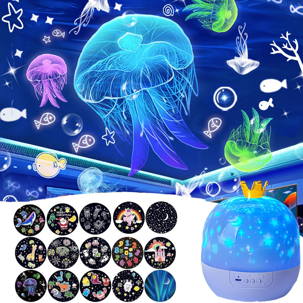 OAUTO projector night light with 15 films creates a magical bedtime atmosphere for kids.