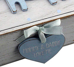 Oaktree Gifts wooden memories box open hinged lid for safekeeping baby mementos.