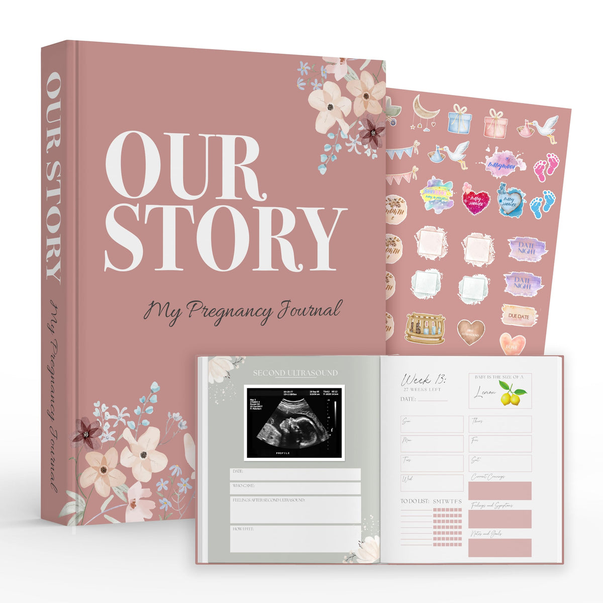 Oakwood and Co Pregnancy Journal cover, premium craftsmanship for a lasting keepsake of motherhood