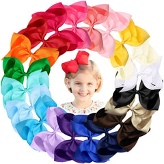 OAOLEER 20pcs grosgrain bows in color variety for coordinating daily outfits.