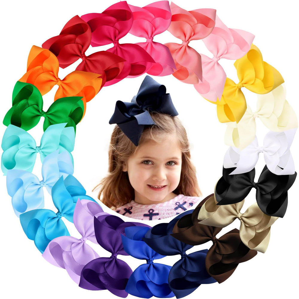 OAOLEER 20-piece bows in colors for easy outfit coordination.