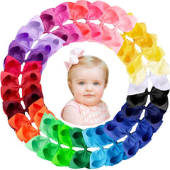 OAOLEER 30-colors grosgrain bows pack for versatile daily styling.