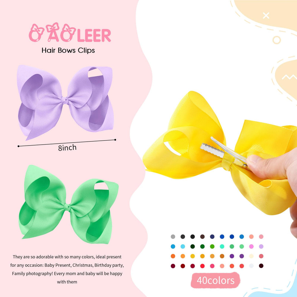 OAOLEER 40-piece hair bows packaging for easy gifting and organization.