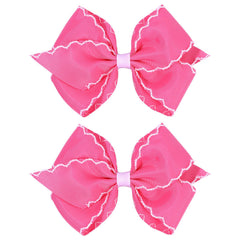 OAOLEER 5in pink hair bow on clip for secure toddler styling