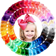 OAOLEER 8-inch hair bow closeup with sturdy clip for secure all-day wear.