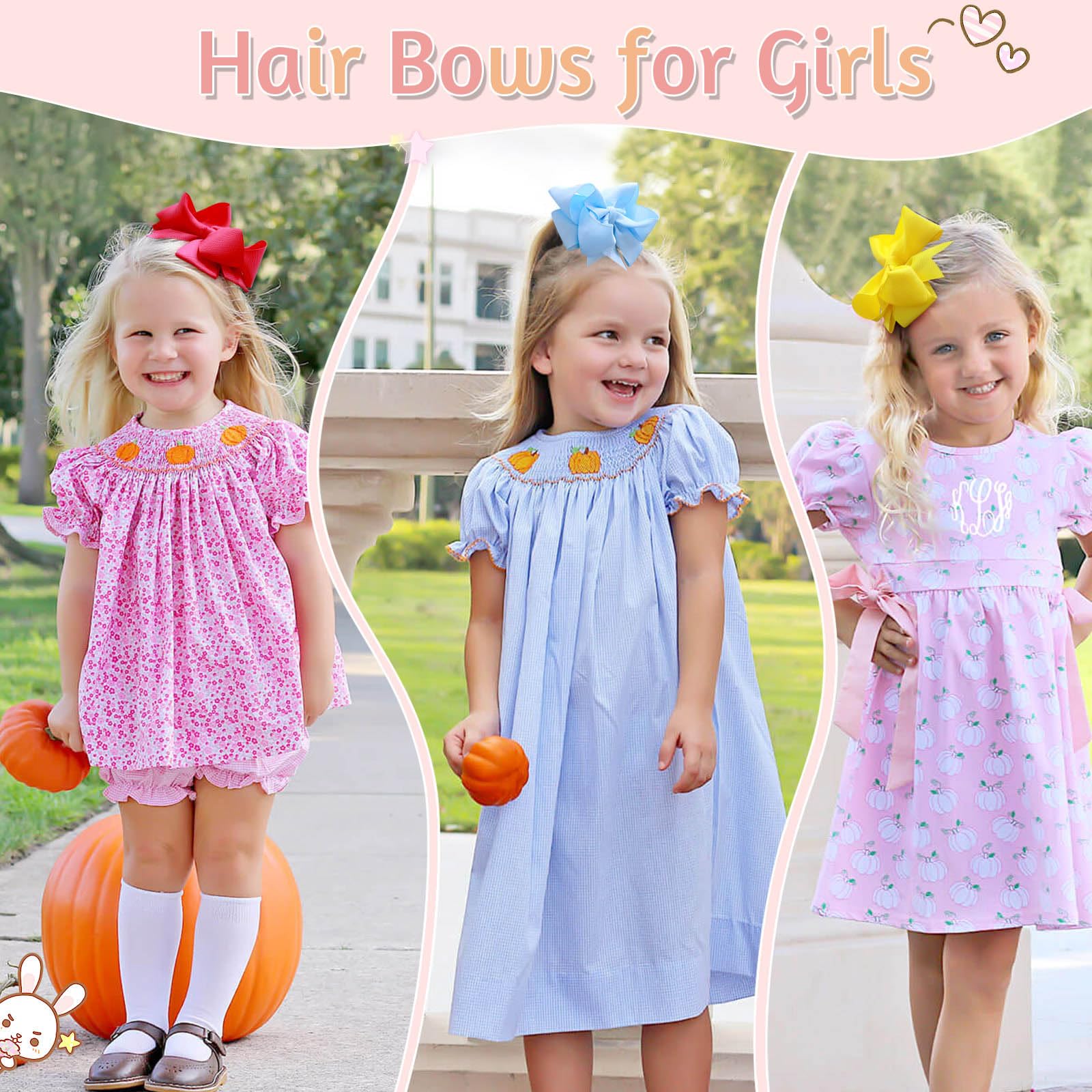Oaoleer bows clipped on toddler pigtails for a cute, ready-to-go look