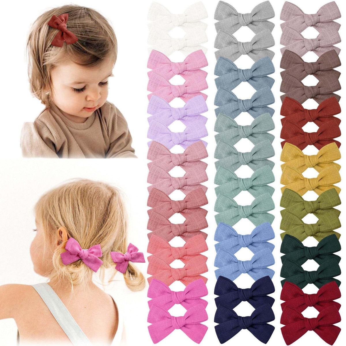 OAOLEER baby hair bows with a fully lined clip provide gentle, secure hold for fine hair.
