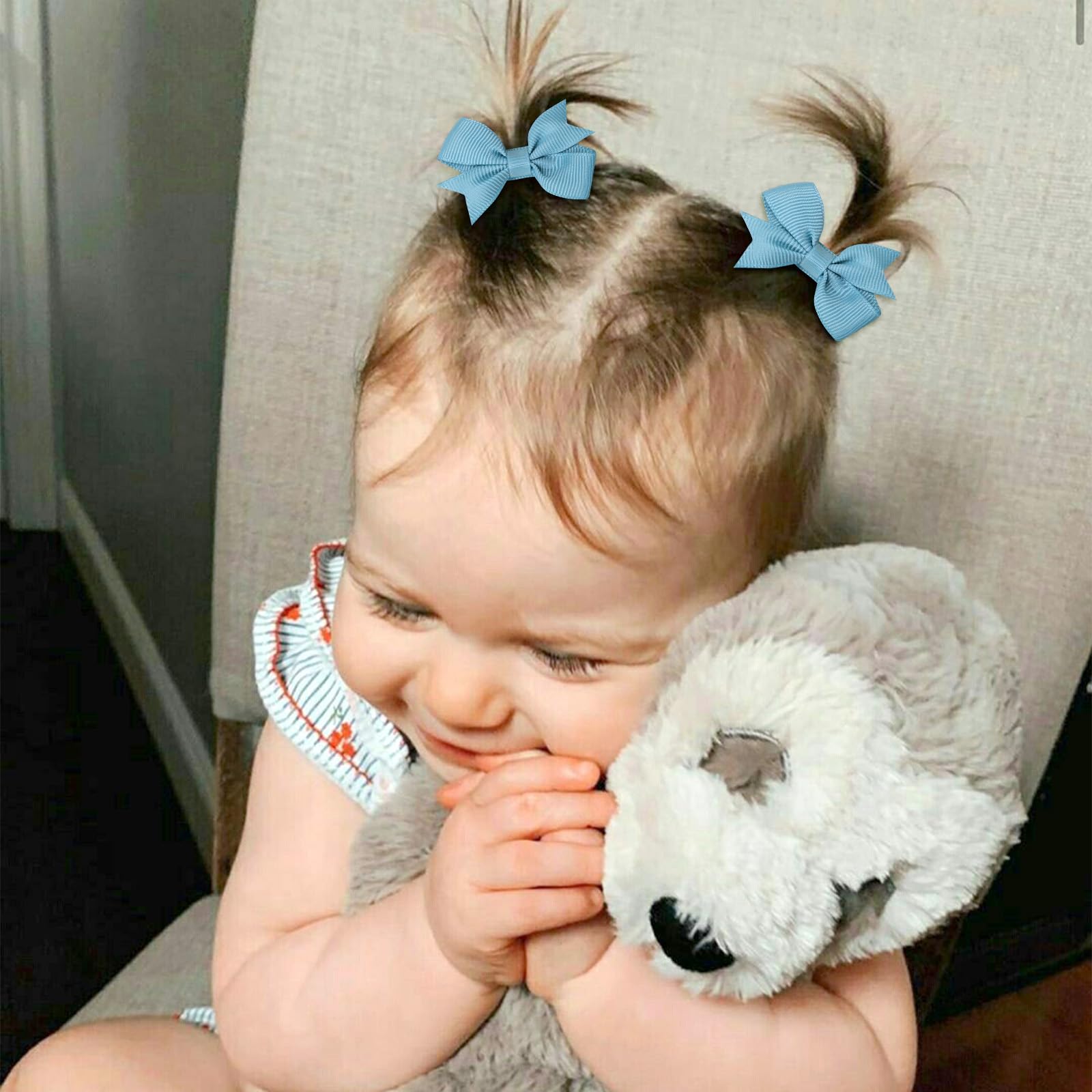 OAOLEER baby hair ties pony-tail closeup shows soft elastic hold.