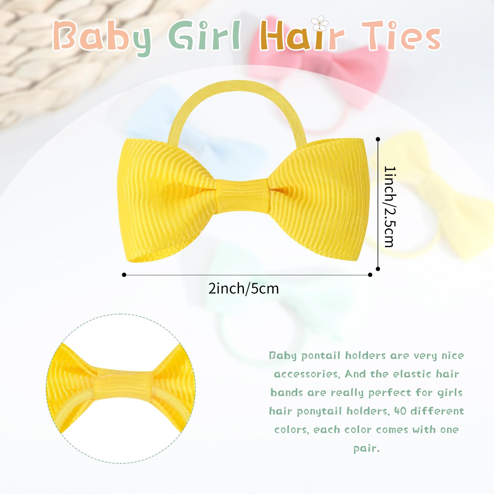 OAOLEER elastic ponytail holders no-slip design for tiny baby hair
