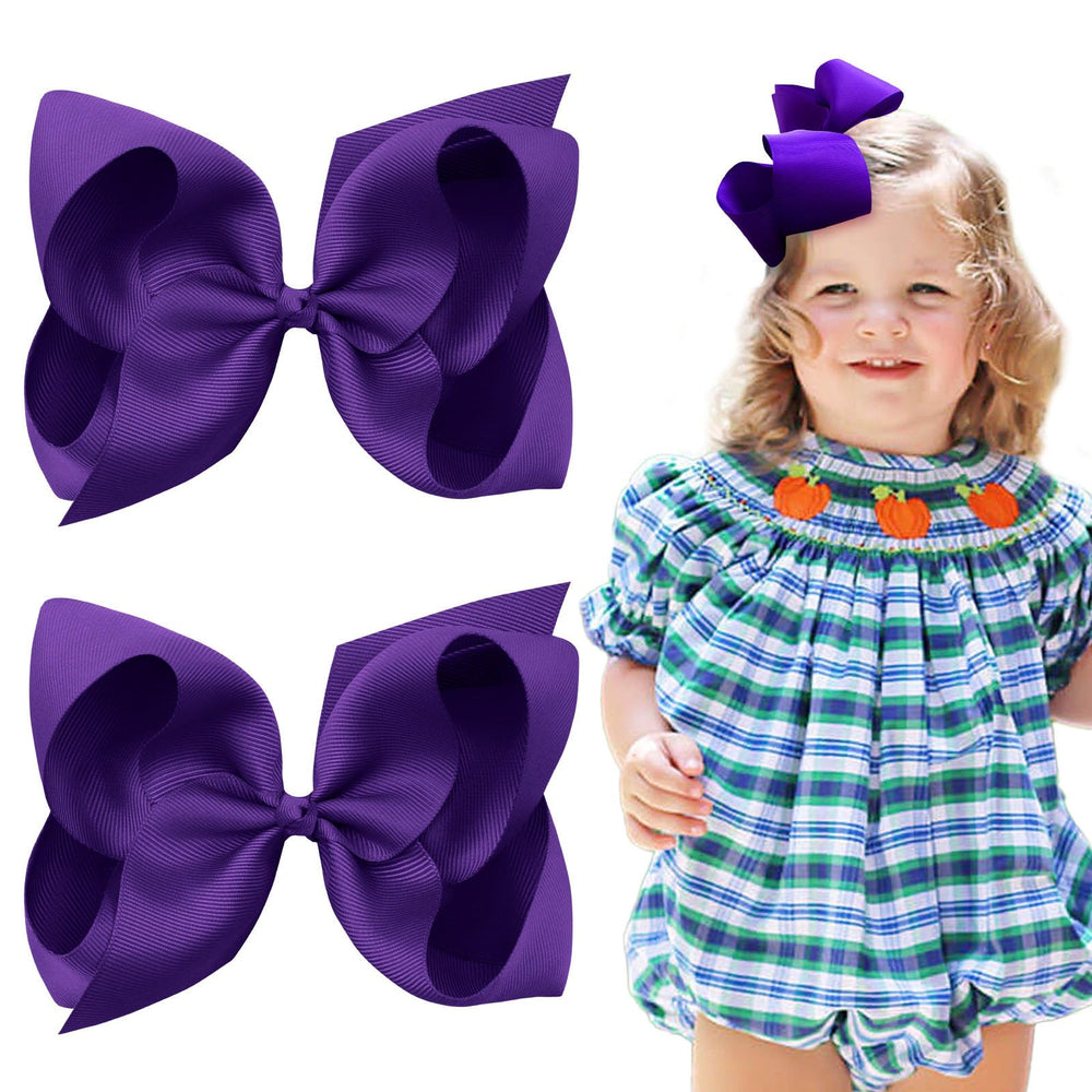 OAOLEER 6-inch purple layered bow clip for toddler pigtails and cute styling
