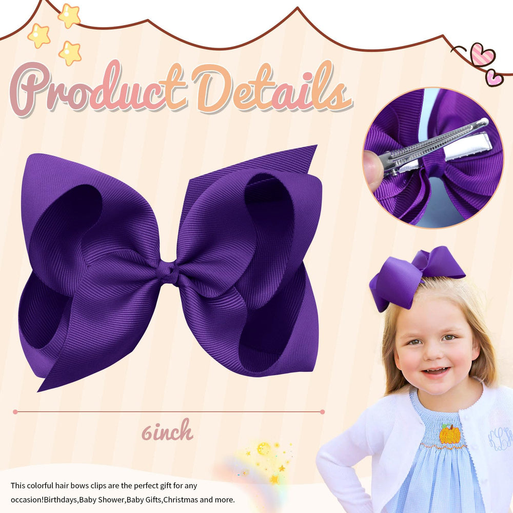 OAOLEER purple layered bow on a toddler's pigtail for everyday wear