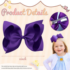 OAOLEER purple layered bow on a toddler's pigtail for everyday wear