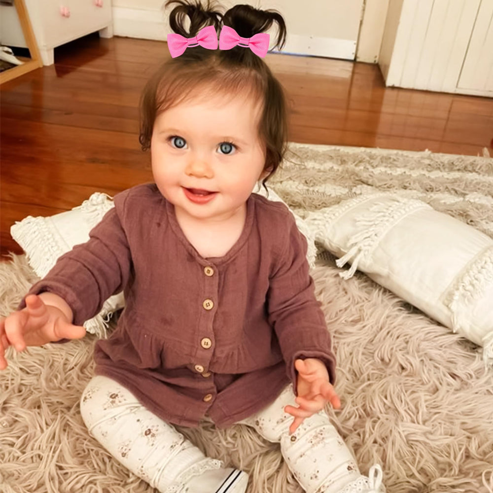 OAOLEER toddler hair ties with bows closeup showing soft ribbon