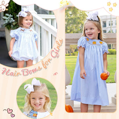 Two pack of OAOLEER bows in white for coordinated outfits