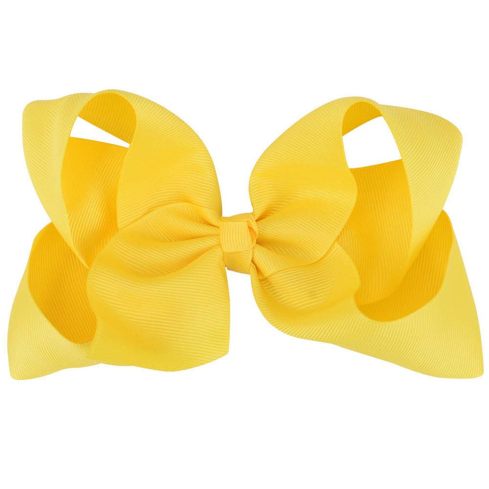 Oaooleer 3-inch yellow bow with clip ideal for tiny ponytails and dolls.