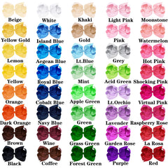 OAOLEER 4-5inch hair bows closeup on glossy grosgrain ribbon for polished outfits.