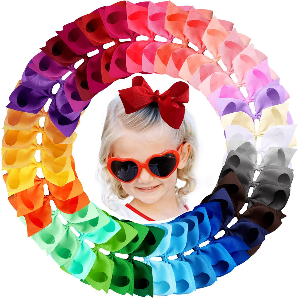 oaooleer 4inch-hair-bow-front-view with alligator clip provides secure daily wear.