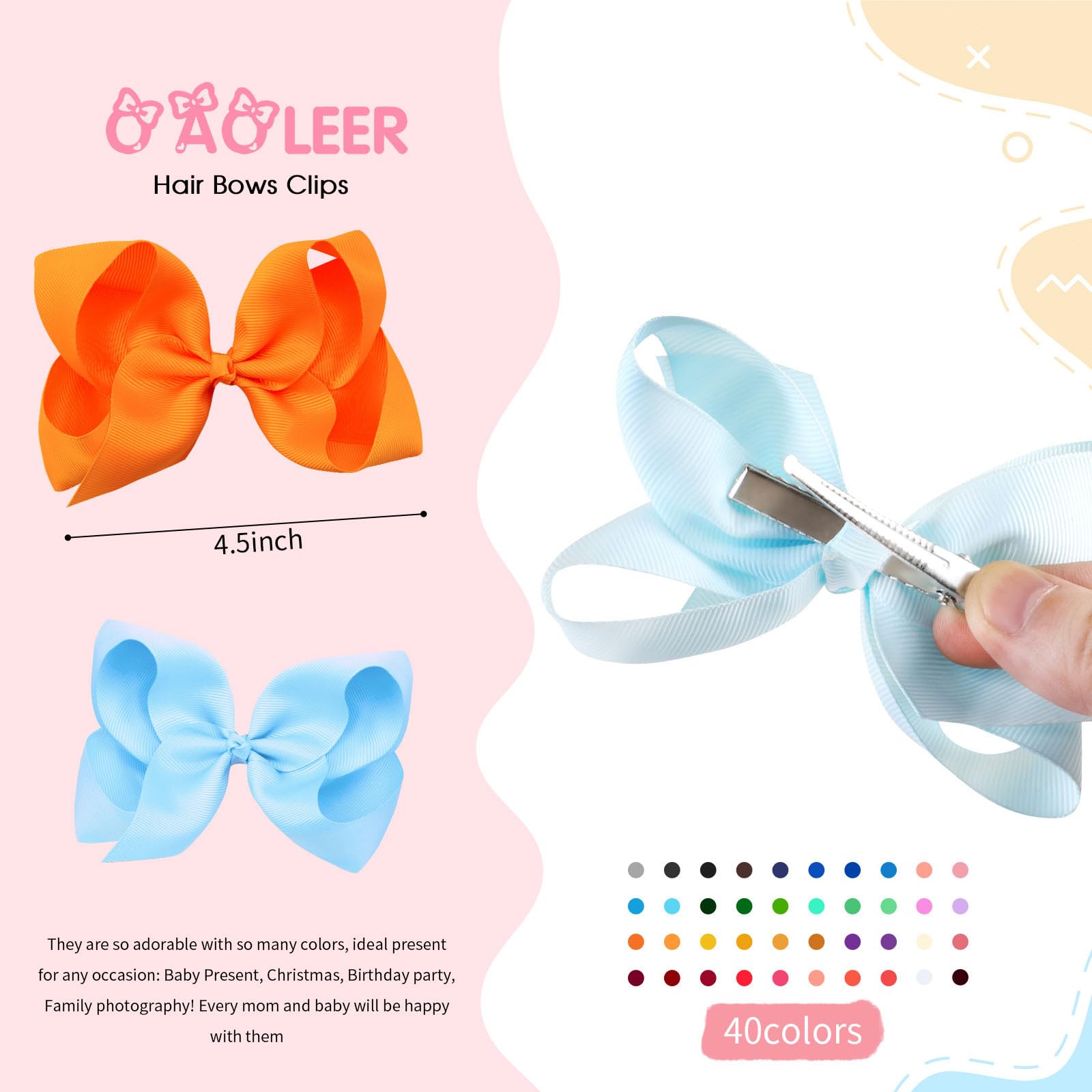 oaooleer 4inch-hair-bow side-view shows versatile daily styling.