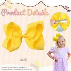 OAOLEER 6-inch grosgrain bow ready for adorable toddler pigtails.