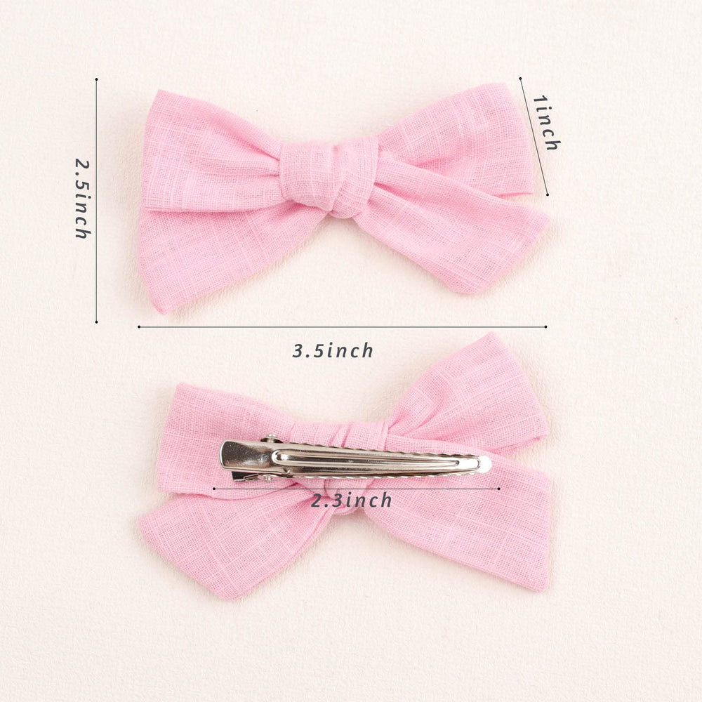Oaooleer baby bows with soft linen and strong clip for secure, slip-free wear