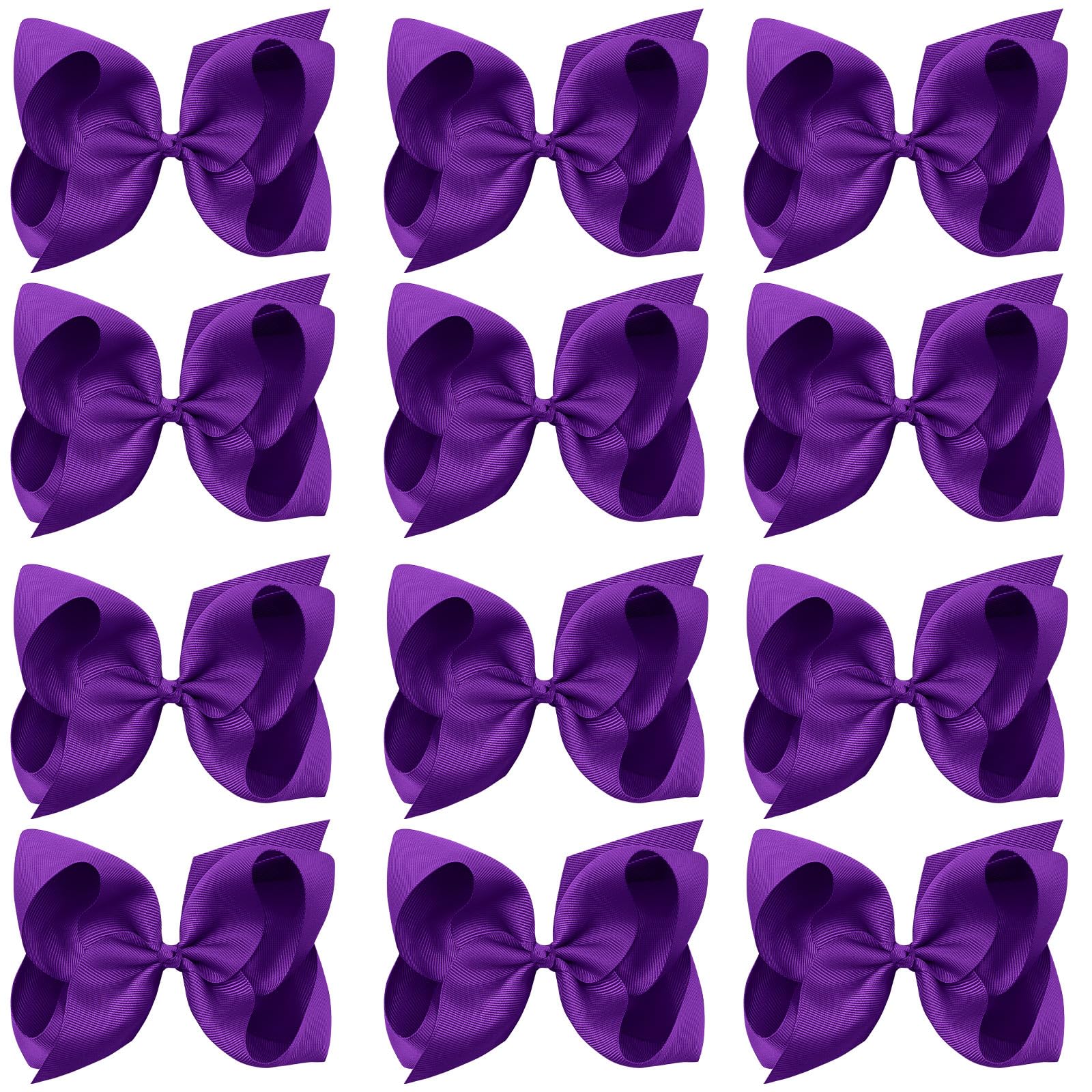 Oaooleer big purple 6-inch bow with clip for secure everyday styling.