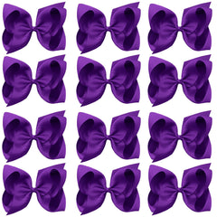 Oaooleer big purple 6-inch bow with clip for secure everyday styling.