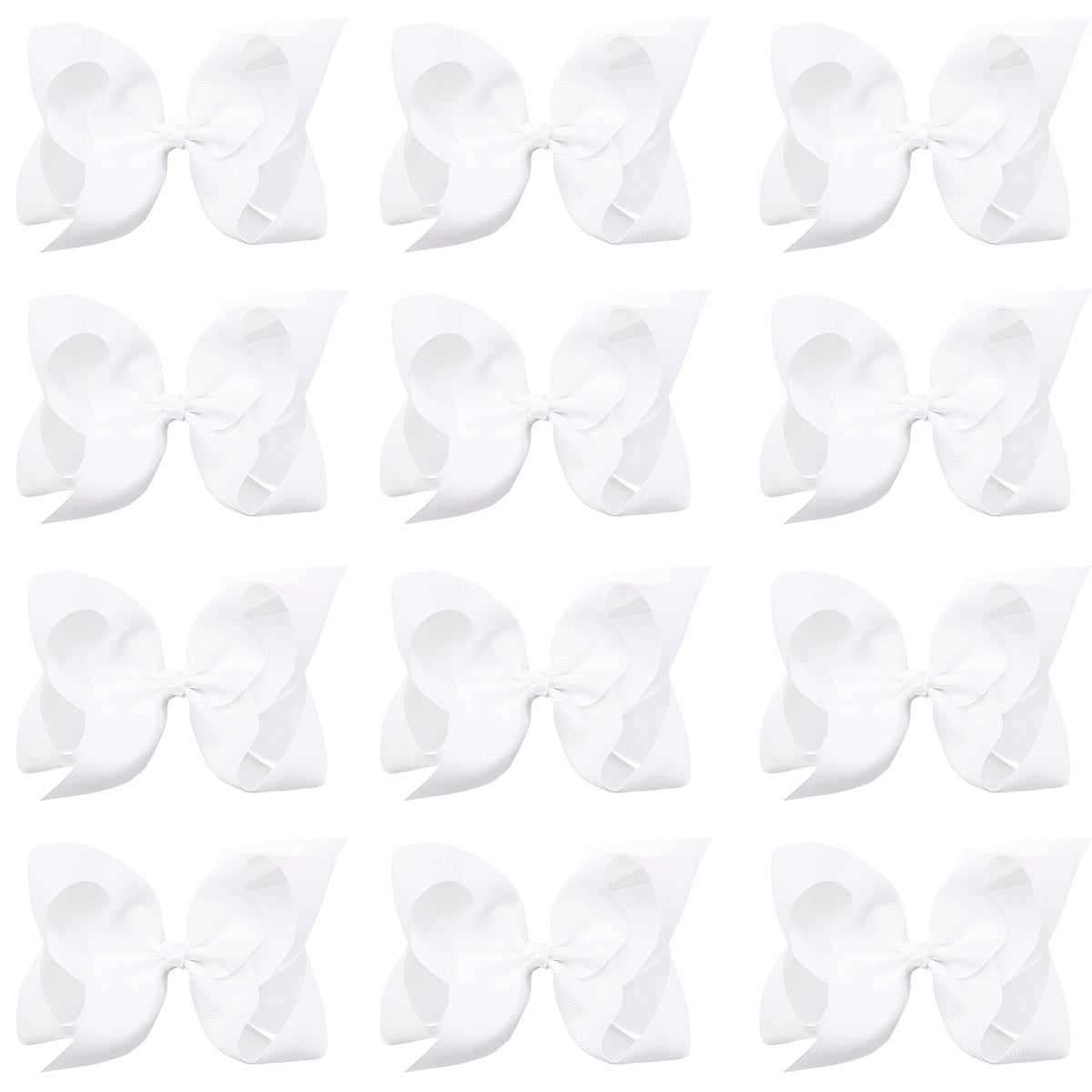 OAOLEER big hair bow 8inch white on clip for secure toddler styling