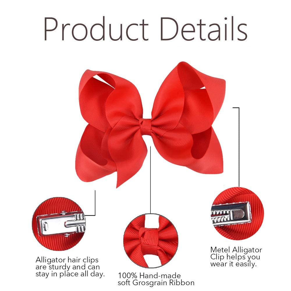 Oaooleer 4.5-inch bows arranged for school and party looks.
