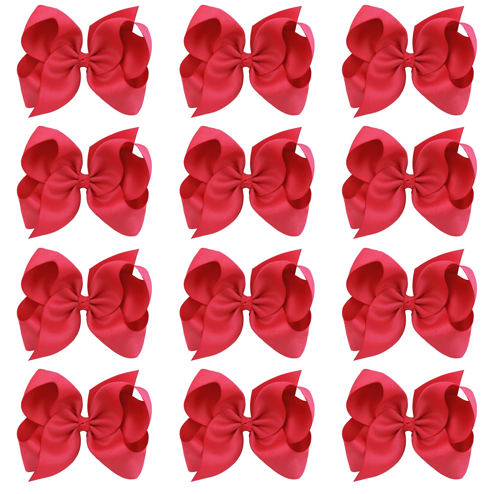 Oaooleer eight-inch hair bows on white background for versatile styling.