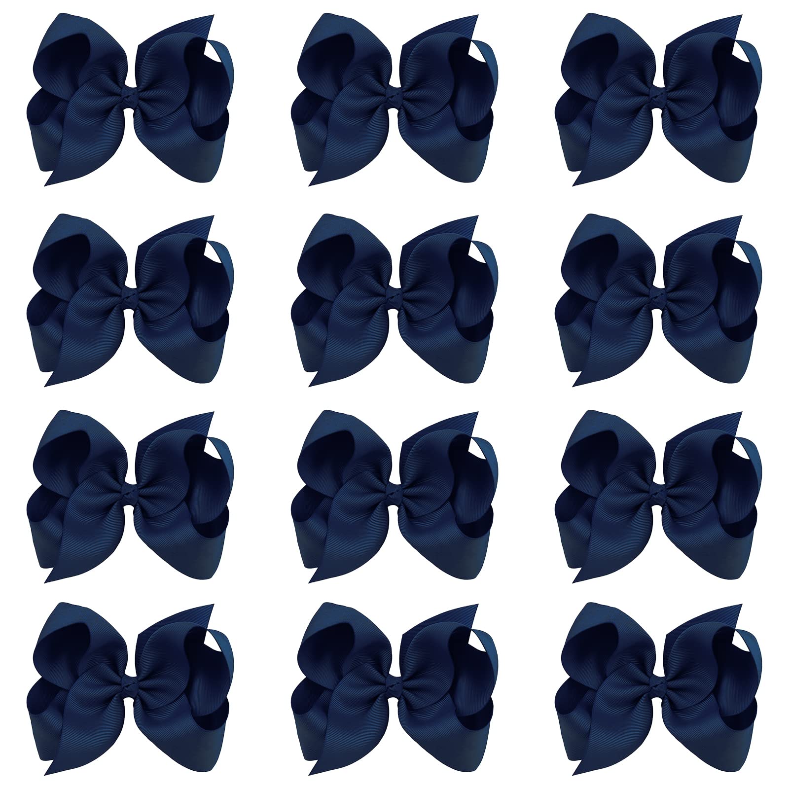 Oaooleer big navy bow on an alligator clip adds polished everyday style.