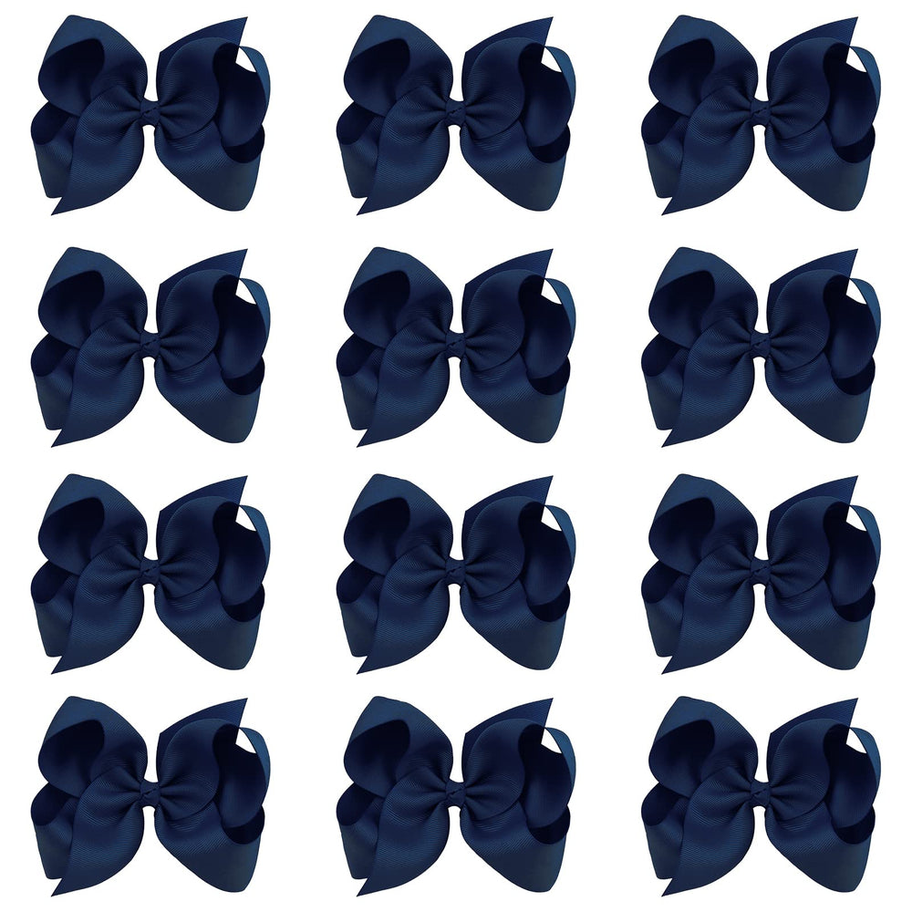 Oaooleer big navy bow on an alligator clip adds polished everyday style.