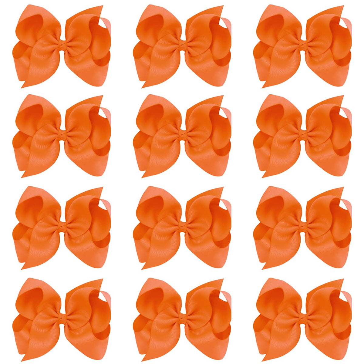 Oaoleer big hair bows orange 8inch—vibrant accessory for everyday outfits and easy alligator clips.