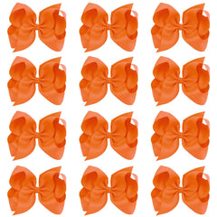 Oaoleer big hair bows orange 8inch—vibrant accessory for everyday outfits and easy alligator clips.