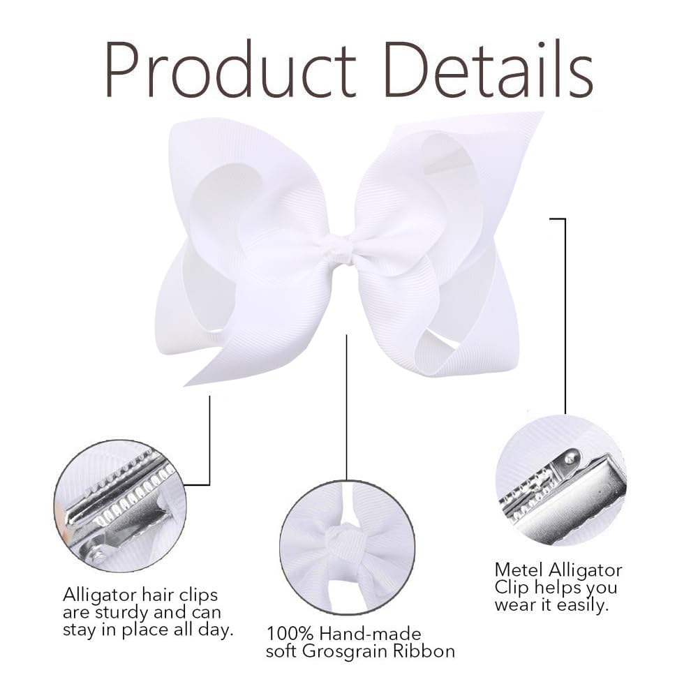 OAOLEER boutique bow 3inch white on clip adds delicate daily detail