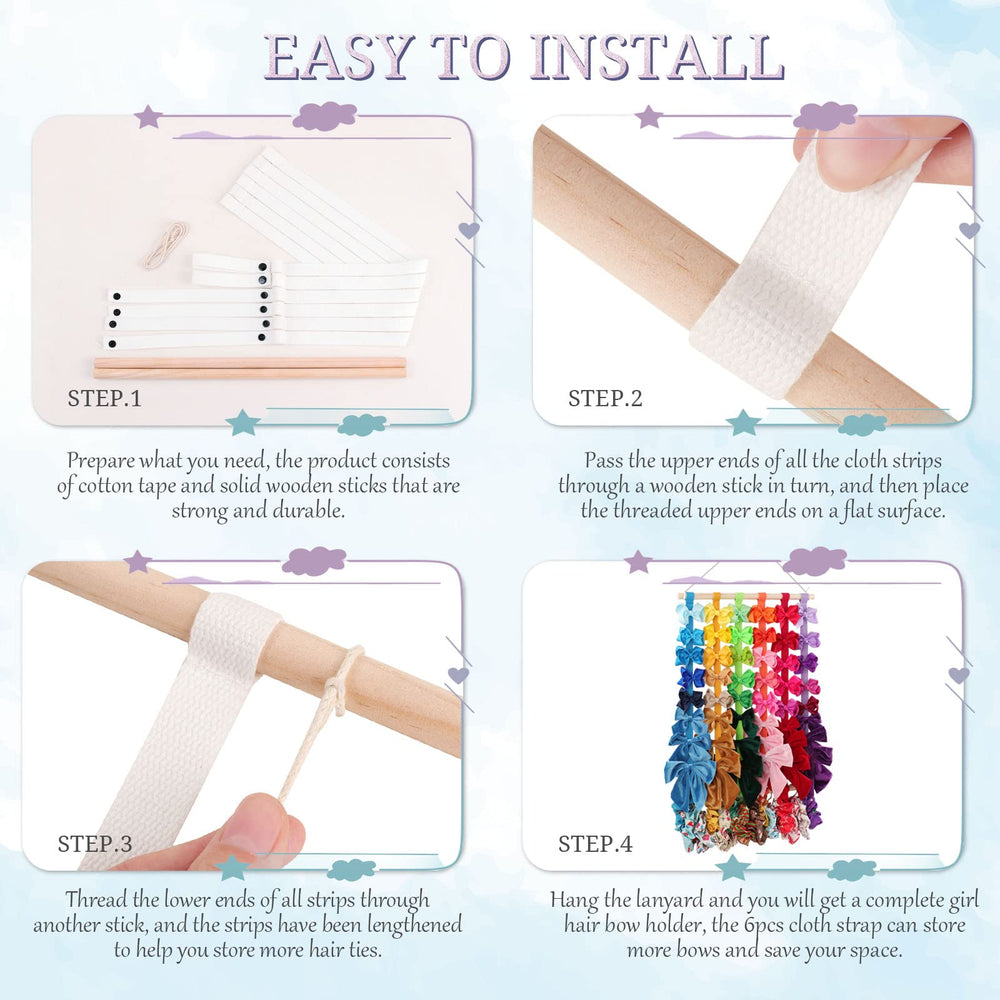 OAOLEER bow hanger assembly steps illustrate customizable setup