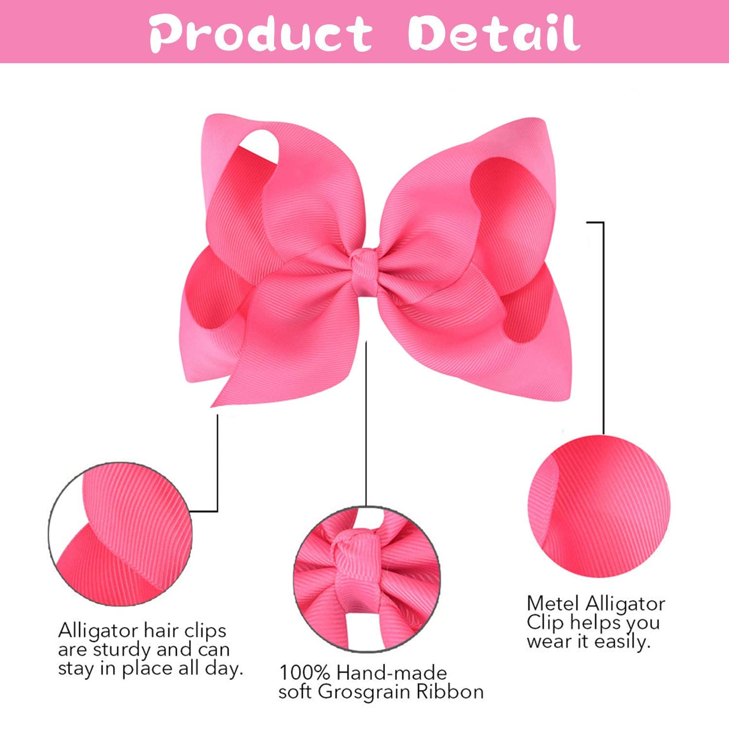OAOLEER hair bow shown with ponytail for quick styling