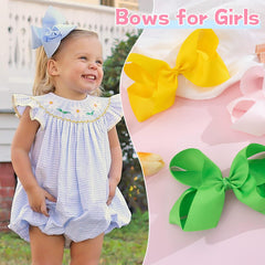 OAOLEER multi-colored bows suited for baby girls' everyday outfits.