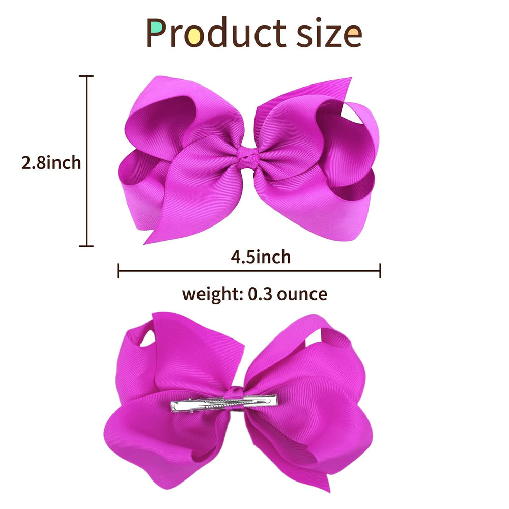 OAOLEER multicolor bows for baby girls worn in ponytails or braids.