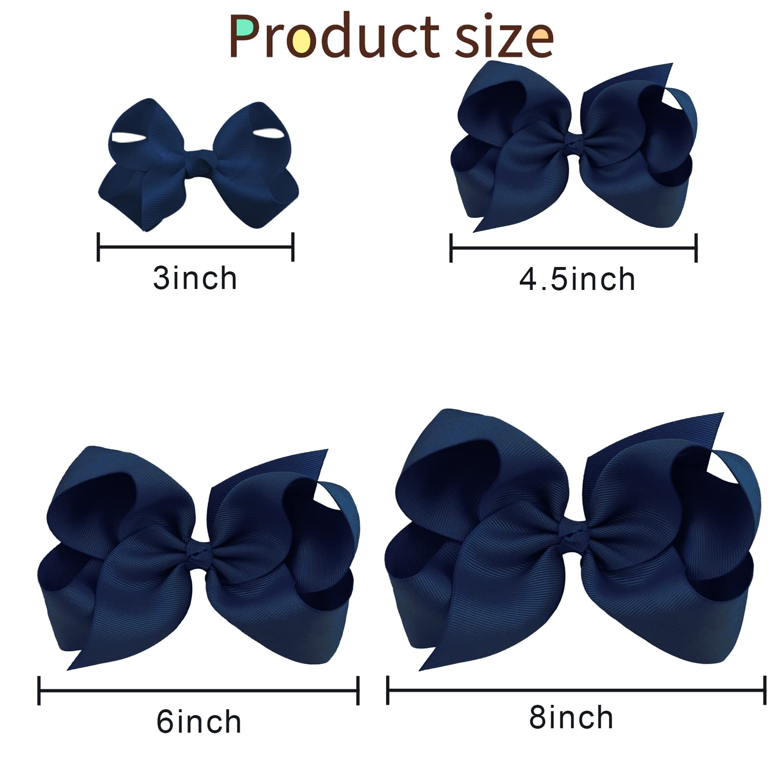 OAOLEER navy blue bows shown with a doll set.