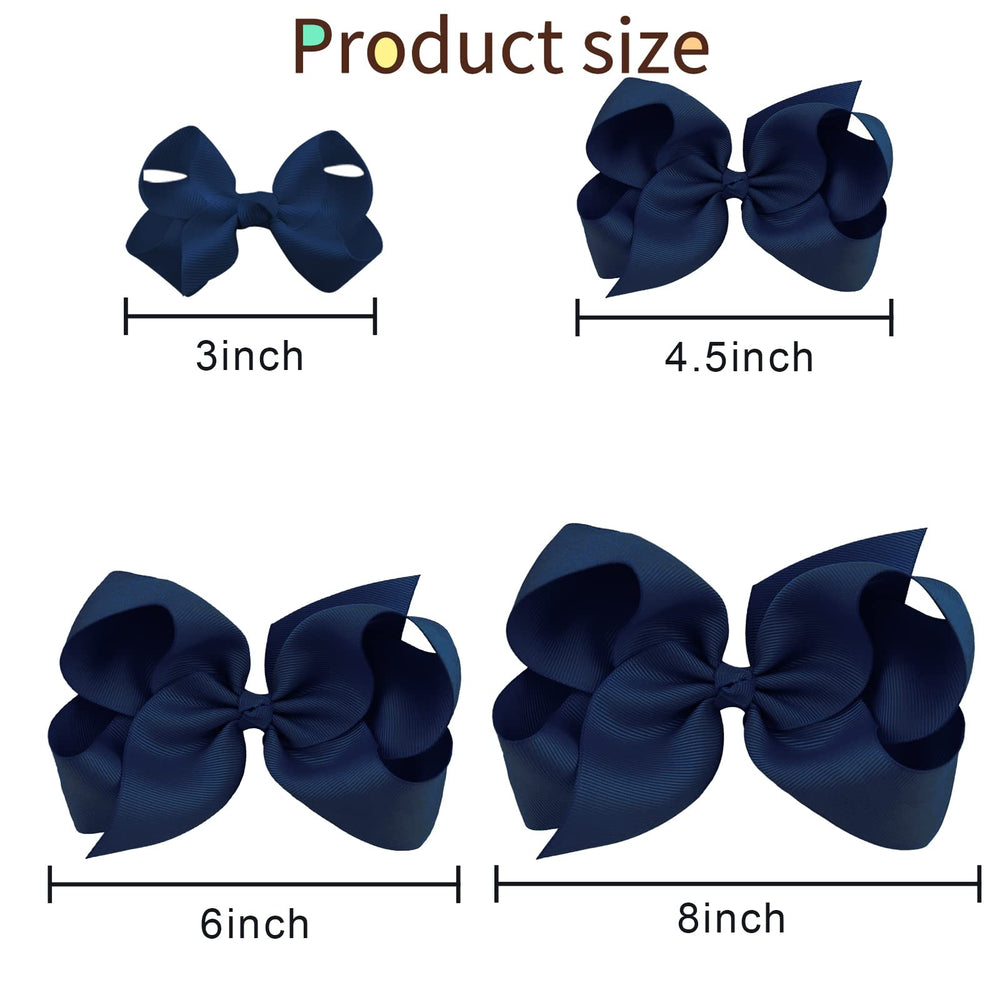 OAOLEER navy blue bows shown with a doll set.