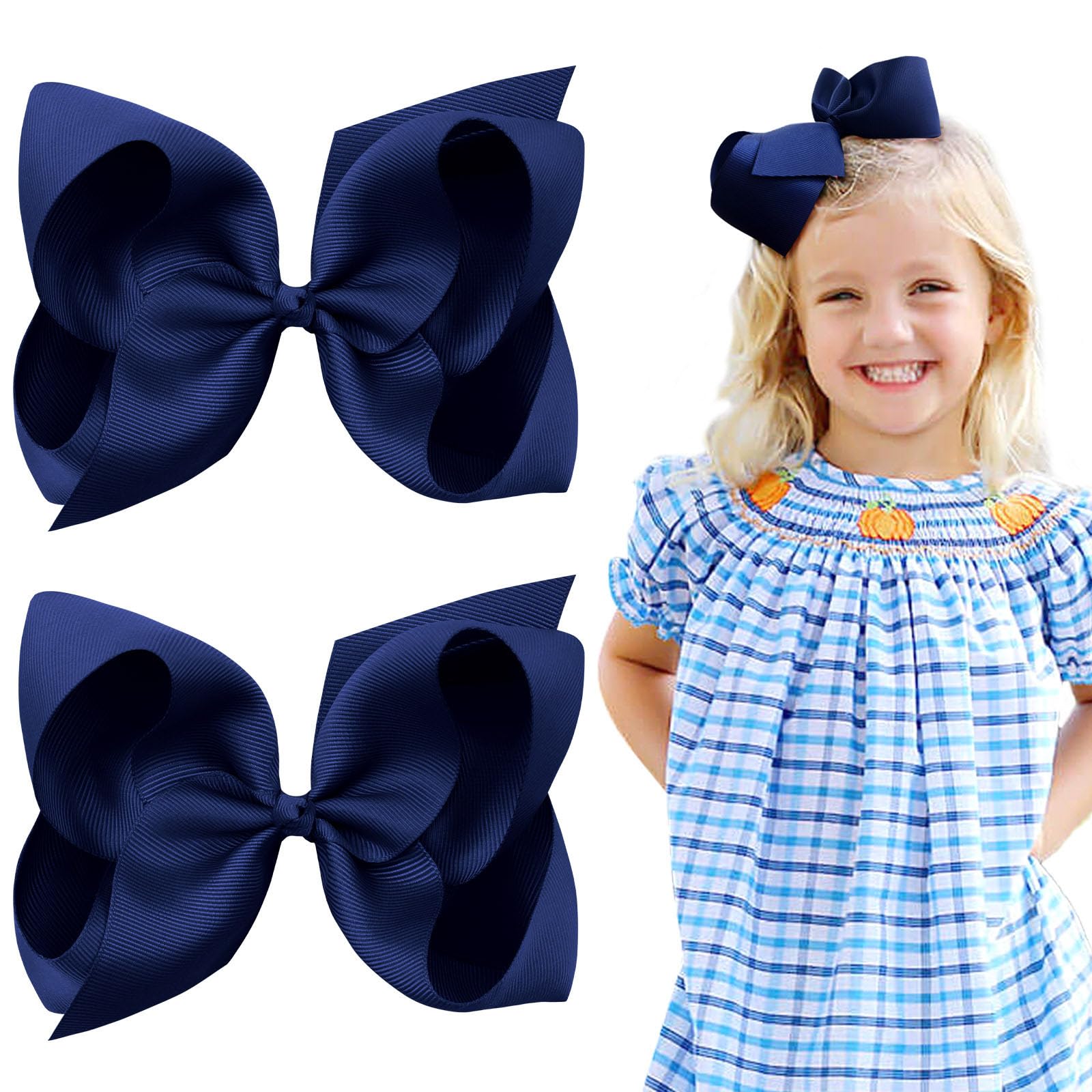 OAOLEER navy layered barrettes front view for easy styling