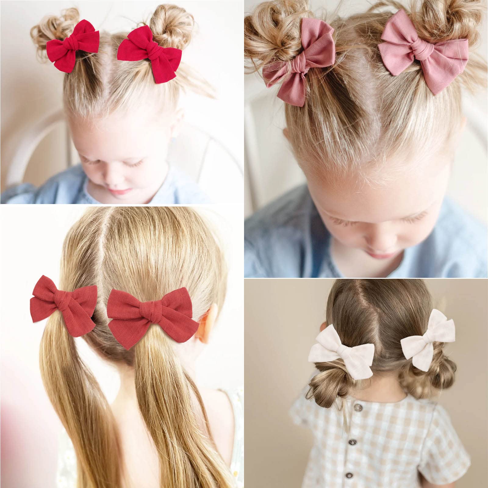 Oaooleer paired bow set offers multi-color options for coordinating hairstyles and outfits