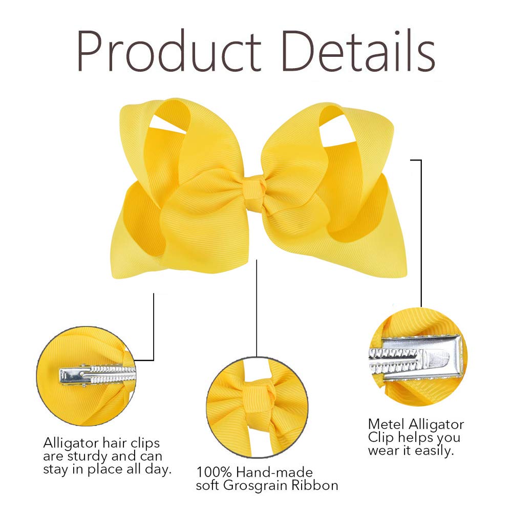 Oaooleer premium-quality bows highlight durable grosgrain and handmade touch for toddlers.