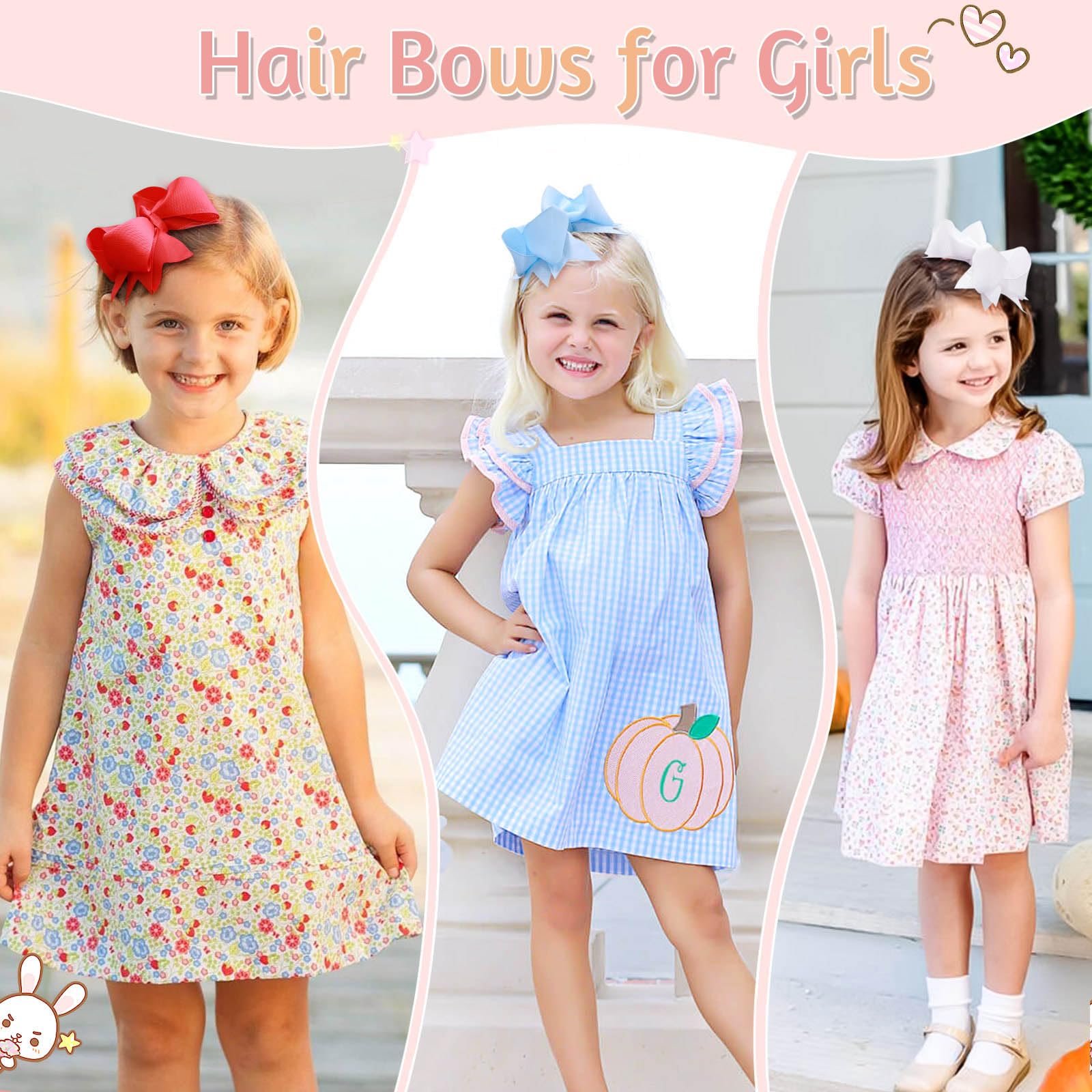 Oaooleer Toddlers pigtails bow clip grips fine and coarse hair