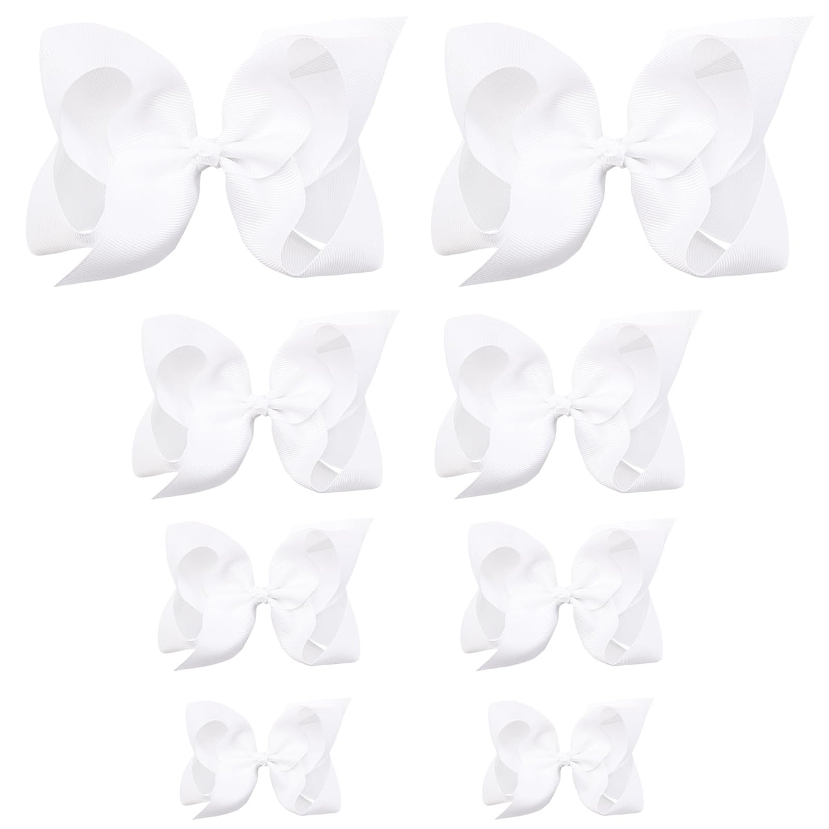 OAOLEER white 8-inch bow close-up for versatile outfit matching