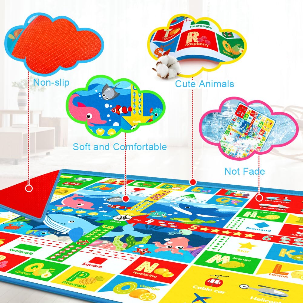 Oarifun foldable crawling mat easy to store when not in use
