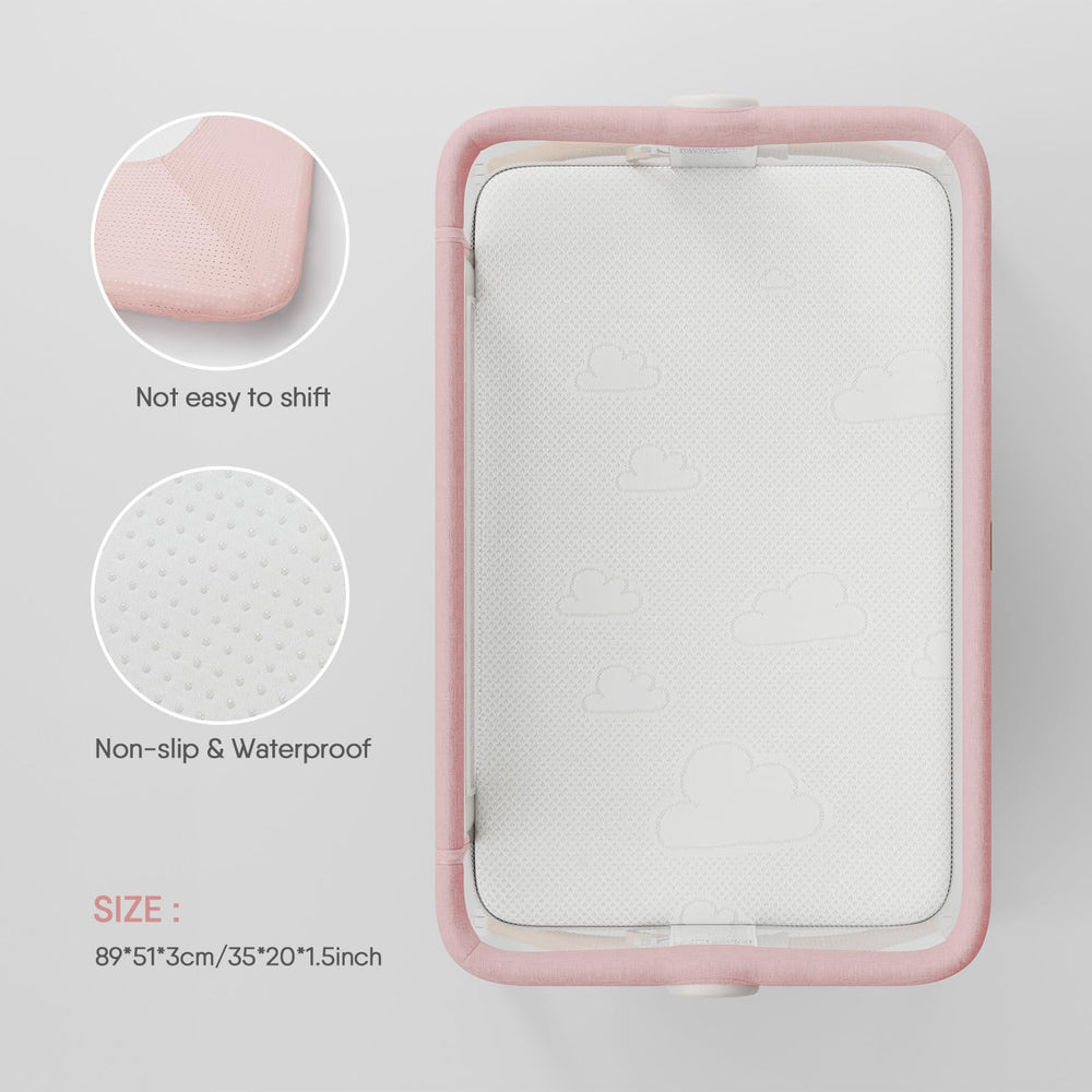 Obbee Odee 33x20 mini-crib mattress fits most playards.