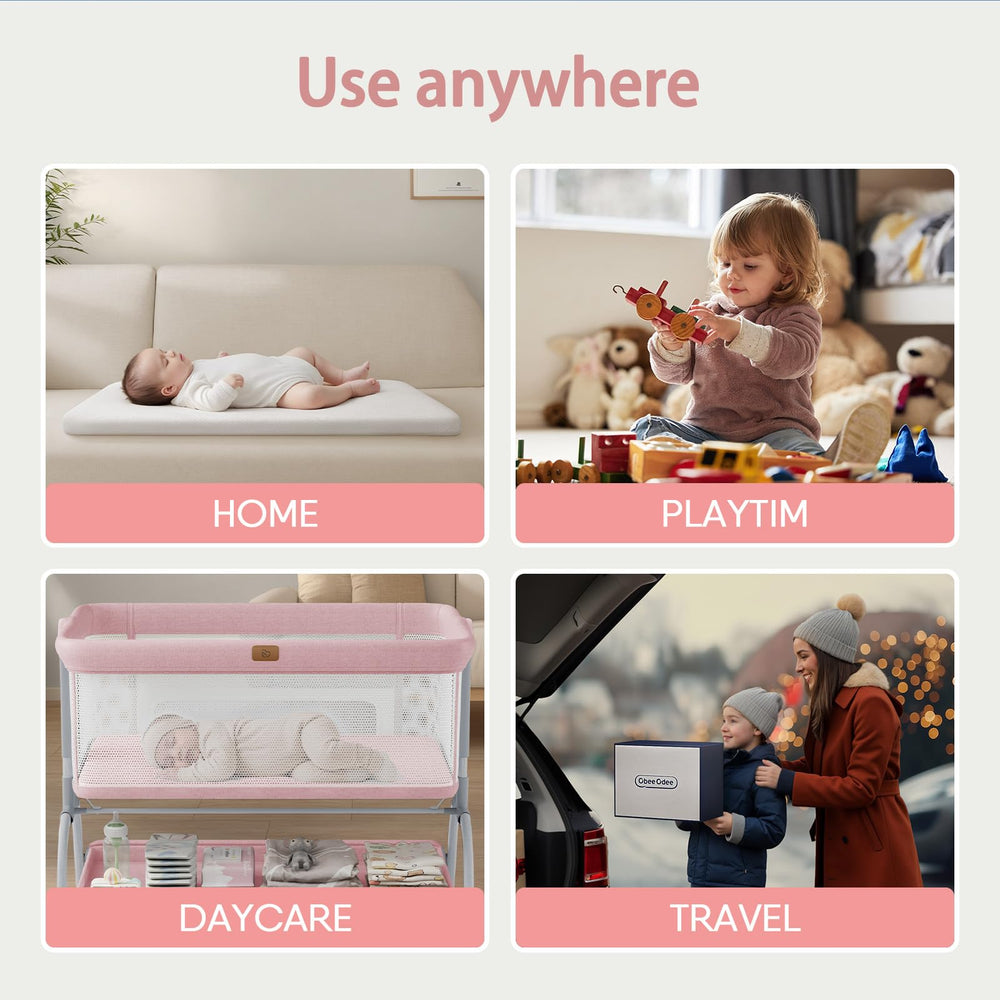 Obbee Odee travel-ready bassinet mattress supports on-the-go sleep.